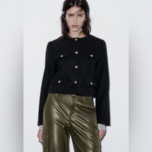 Zara cropped jacket with flaps 3046/278